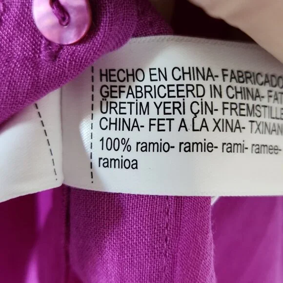 *SOLD* NWT MASSIMO DUTTI | Oversized Ramie Shirt Button Down Purple Sz XS - Picture 6 of 6